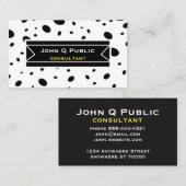 Moderne, fette schwarze Punkte auf zwei Seiten Visitenkarte (Vorne/Hinten)