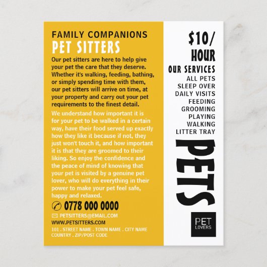 Moderne, fette, sitzende Servicewerbung Flyer (Vorne)