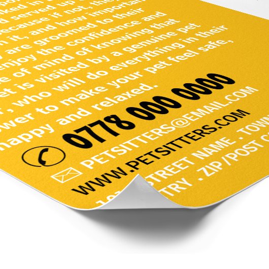 Moderne, fette, sitzende Servicewerbung Poster (Ecke)