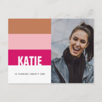 Moderne fette Streifen Pink Tan Foto 21. Geburtsta