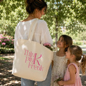 Moderne Fette Think Pink Freak-Typografie Jumbo Stoffbeutel