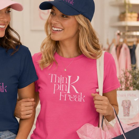 Moderne Fette Think Pink Freak-Typografie T-Shirt