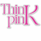 Moderne, fette „Think Pink“-typografische Logos Aufkleber (Vorderseite)