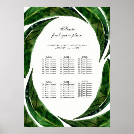 Moderne fette tropische Blätter Seekartenplakate Poster