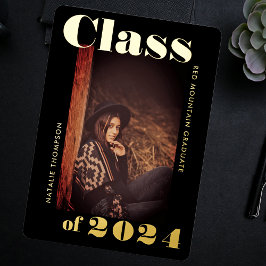 Moderne fette Typografie 2024 Graduation Party Bla Folieneinladung