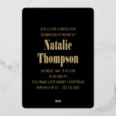 Moderne fette Typografie 2024 Graduation Party Bla Folieneinladung (Rückseite)