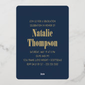 Moderne fette Typografie 2024 Graduation Party Nav Folieneinladung (Rückseite)