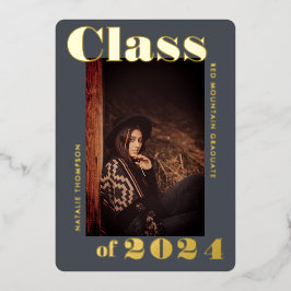 Moderne fette Typografie 2024 Graduierungspartei G Folieneinladung