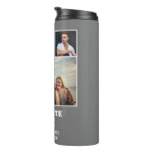 Moderne, fette Typografie 4 Abschluss FotoCollage Thermosbecher (Nach rechts gedreht)