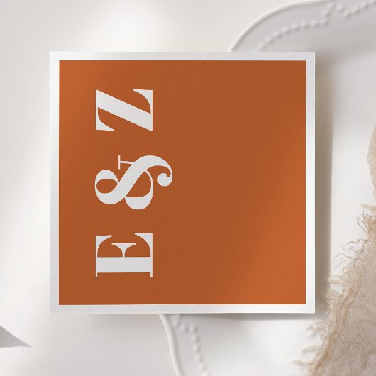 Moderne, fette Typografie Burnt Orange Wedding Serviette
