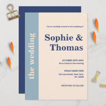 Moderne, fette Typografie Dusty Blue Navy Hochzeit