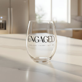 Moderne fette Typografie Engagement benutzerdefini Weinglas Ohne Stiel