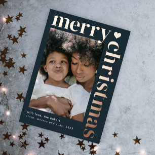 Moderne Fette Typografie Frohe Weihnachten Folien Feiertagskarte