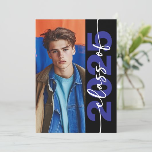 Moderne fette Typografie-Grad-Ankündigung Einladung (Stehend Vorderseite)