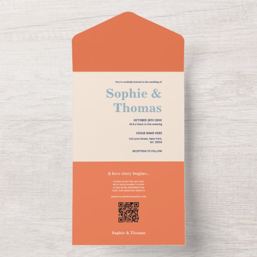 Moderne fette Typografie-Hochzeit All In One Einladung (Innen Boden)