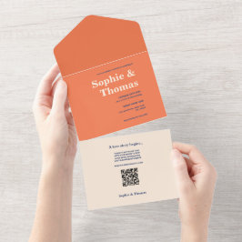 Moderne fette Typografie-Hochzeit All In One Einladung