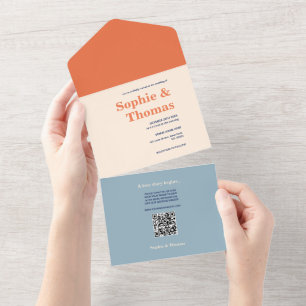 Moderne fette Typografie-Hochzeit All In One Einladung