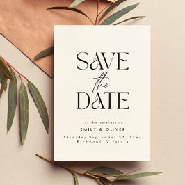 Moderne fette Typografie Hochzeitscreme schwarz el Save The Date