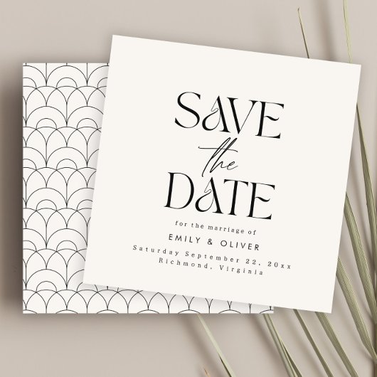 Moderne fette Typografie Hochzeitscreme schwarz el Save The Date