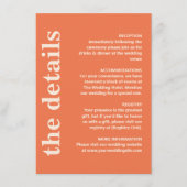 Moderne fette Typografie - Hochzeitsdetails Begleitkarte (Vorderseite)