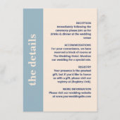 Moderne fette Typografie - Hochzeitsdetails Begleitkarte (Vorderseite)