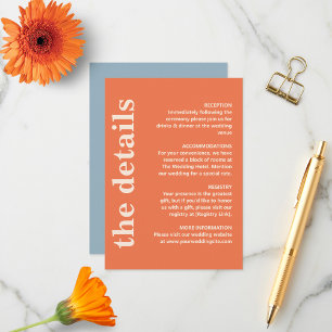 Moderne fette Typografie - Hochzeitsdetails Begleitkarte