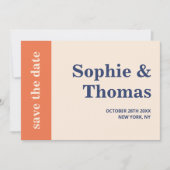 Moderne, fette Typografie Hochzeitsnadel-Marmorcre Save The Date (Vorderseite)