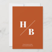 Moderne, fette Typografie Monogram Rust Wedding Save The Date (Rückseite)