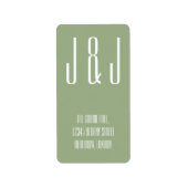 Moderne fette Typografie Monogram Sage Green Adressaufkleber (Vorne)