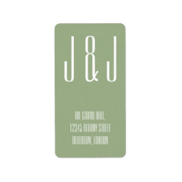 Moderne fette Typografie Monogram Sage Green Adressaufkleber