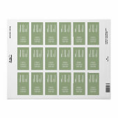 Moderne fette Typografie Monogram Sage Green Adressaufkleber (Vorne)
