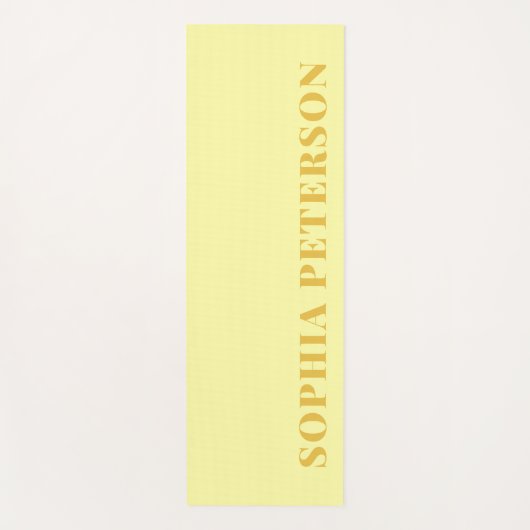 Moderne fette Typografie Pastell Gelb Custom Yogamatte (Vorderseite)