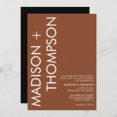 Moderne, fette Typografie Rust Terracotta Wedding Einladung (Vorne/Hinten)