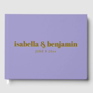 Moderne fette Typografie Sanftes lila Hochzeit ind Gästebuch