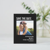Moderne, fette Typografie Save the Date Postkarte (Stehend Vorderseite)