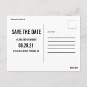 Moderne, fette Typografie Save the Date Postkarte (Rückseite)