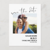 Moderne, fette Typografie Save the Date Postkarte (Vorderseite)