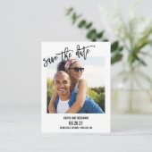 Moderne, fette Typografie Save the Date Postkarte (Stehend Vorderseite)