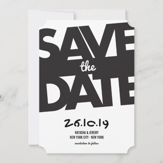 Moderne fette Typografie Stilvolles Foto Save the Date (Vorderseite)