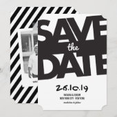 Moderne fette Typografie Stilvolles Foto Save the Date (Vorne/Hinten)