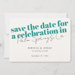 Moderne fette Typografie Türkis Wedding Save The Date