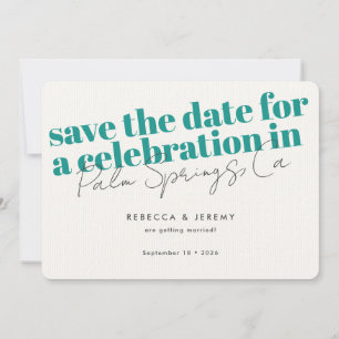 Moderne fette Typografie Türkis Wedding Save The Date