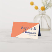 Moderne, fette Typografie Wedding Apricot Cream Na Platzkarte (Rückseite)