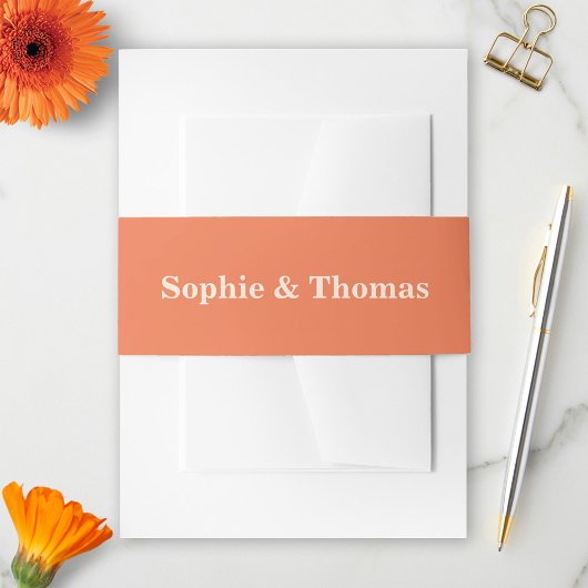 Moderne fette Typografie Wedding Apricot Orange Einladungsbanderole