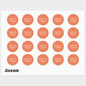 Moderne fette Typografie Wedding Apricot Orange Runder Aufkleber (Blatt)