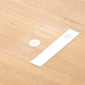 Moderne fette Typografie, weiße Hochzeit Acryleinladungen (Ablage )