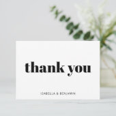 Moderne fette Typografie Weißes, kundenspezifische Dankeskarte (Stehend Vorderseite)