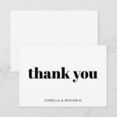 Moderne fette Typografie Weißes, kundenspezifische Dankeskarte (Vorne/Hinten)