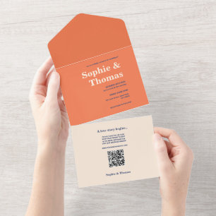 Moderne Fette Typografische Hochzeit All In One Einladung