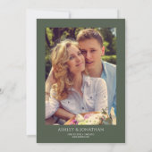 Moderne, fette und Minimalistische Foto-Hochzeit Einladung (Rückseite)